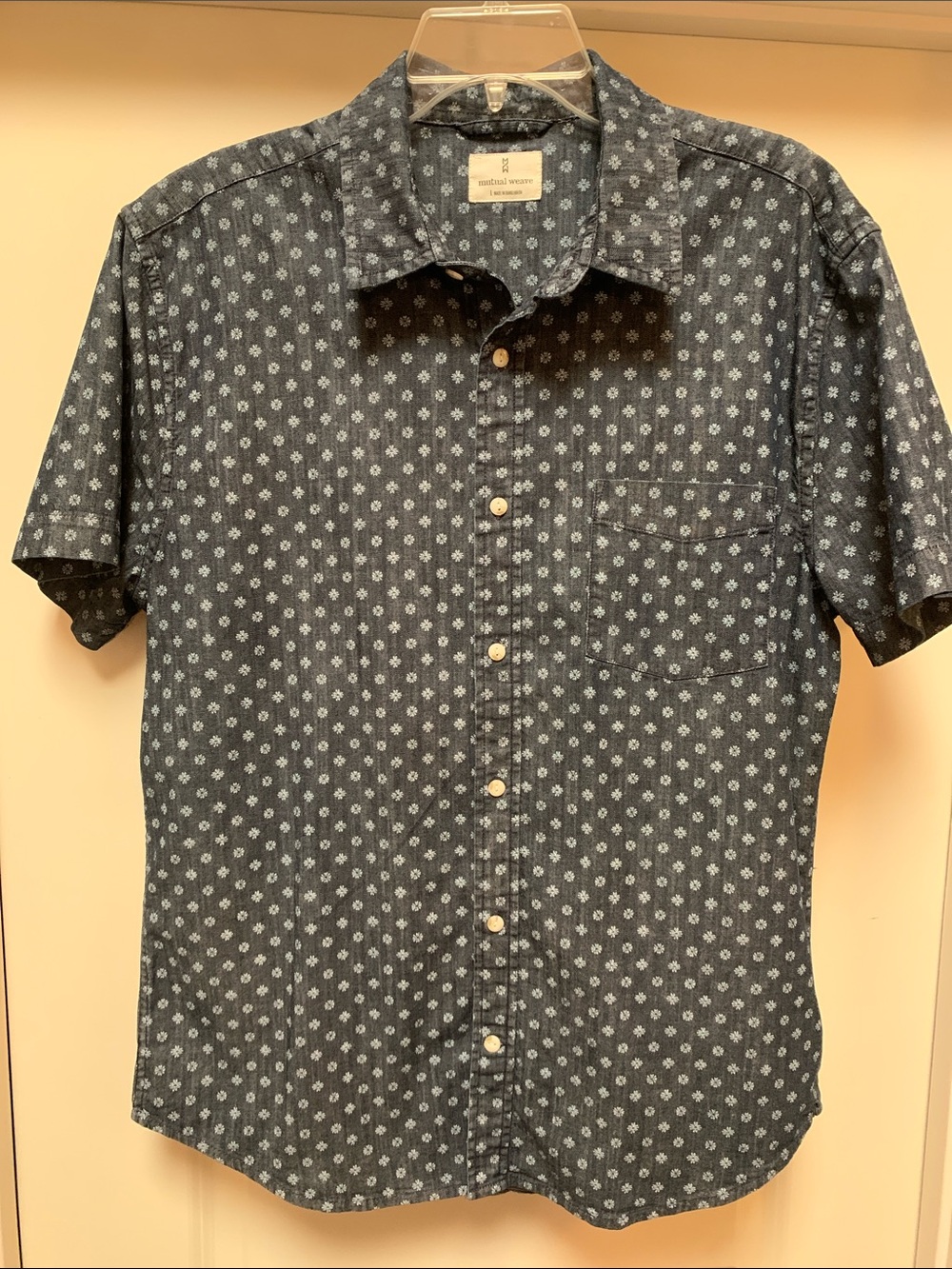 Island Vintage Co. Short-Sleeve Button-Down Shirt in Navy Floral